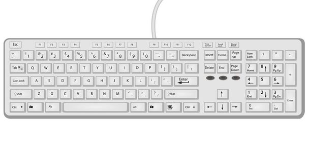Ilustração vetorial de teclado isolada em um fundo branco
 - Vetor, Imagem