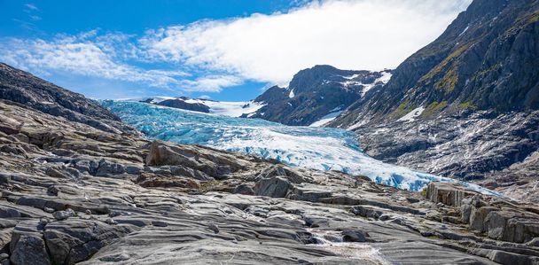 The blue Svartisen Glacier, north Norway - Φωτογραφία, εικόνα