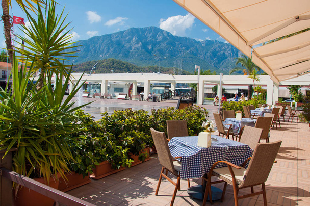 The Street Cafe with a mountain view in Kemer, Turkey - Photo, Image