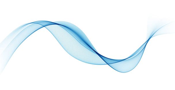 抽象的なベクトルの背景、青色の波 - ベクター画像
