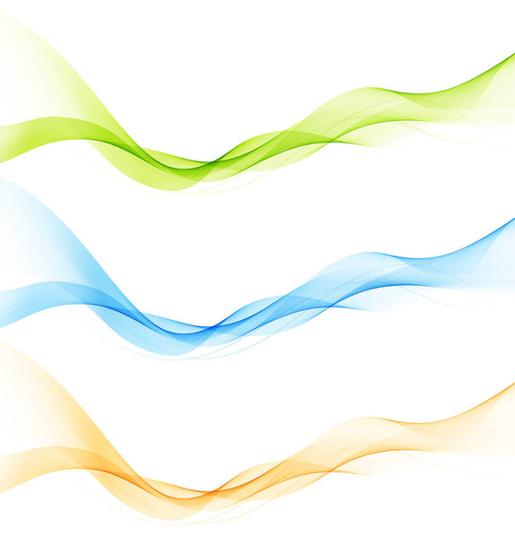 Conjunto de humo de onda de color abstracto diseño ondulado transparente
 - Vector, imagen