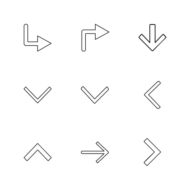 arrows directions pointers creative icons set, vector design flat collection - Vektor, obrázek