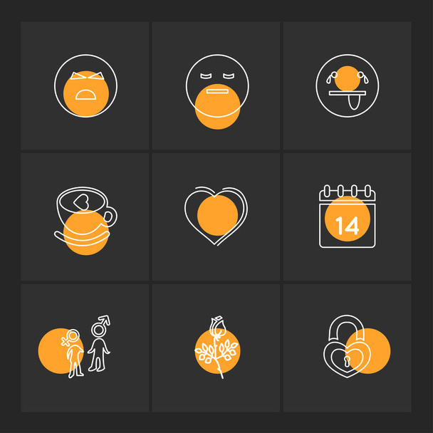 set of minimalistic vector icons   - Vetor, Imagem