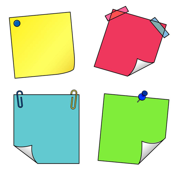 Post it notes icons vector set  - Vector, Image