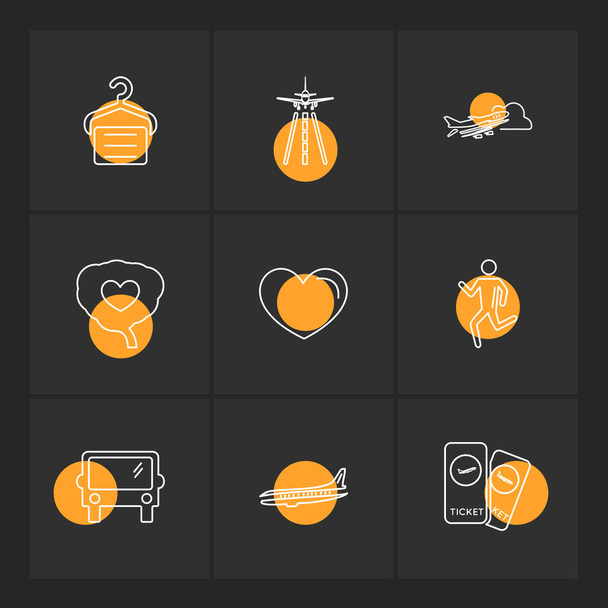 set of minimalistic vector icons with various symbols - Vetor, Imagem