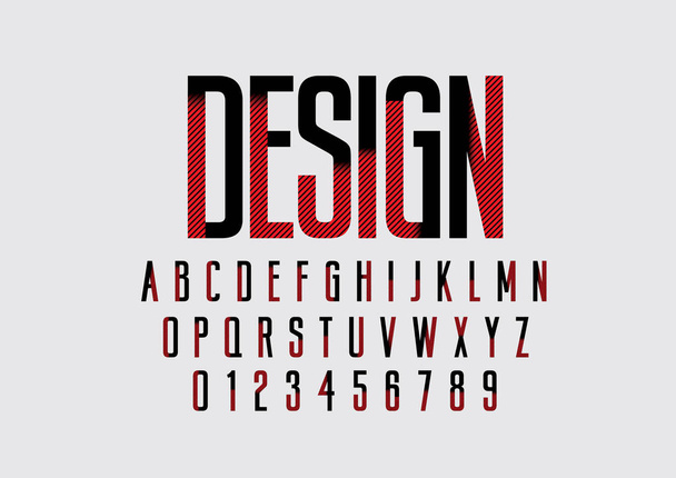 fuente estilizada y alfabeto con diseño de palabras, ilustración vectorial
   - Vector, Imagen