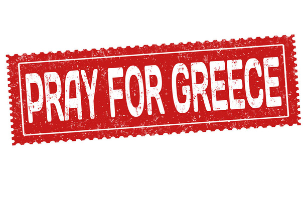 Молитесь за Грецию знак или штамп на белом фоне, векторная иллюстрация
 - Вектор,изображение