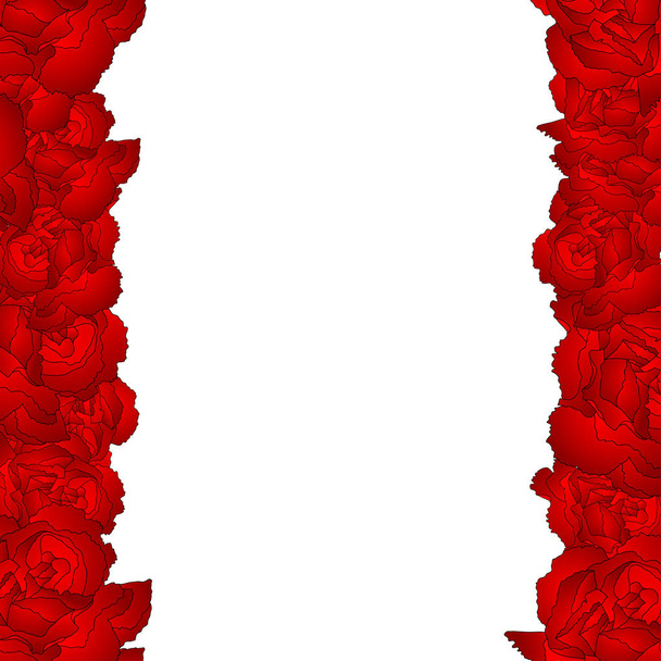 Dianthus caryophyllus - Red Carnation Flower Border. Illustration vectorielle
. - Vecteur, image