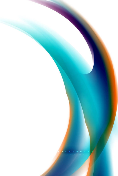Holographic fluid colors flow, colorful liquid mixing colours motion concept - Vector, Image