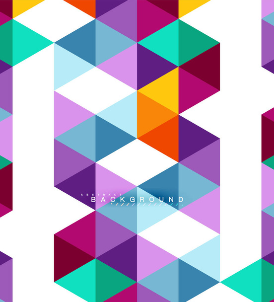 Veelkleurige driehoeken abstracte achtergrond, mozaïek tegels concept - Vector, afbeelding