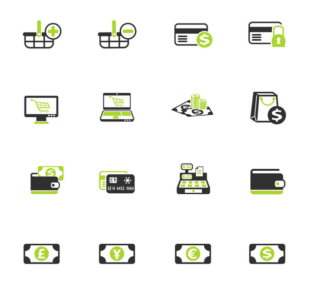 e-kereskedelem szín ikon készlet - Vektor, kép