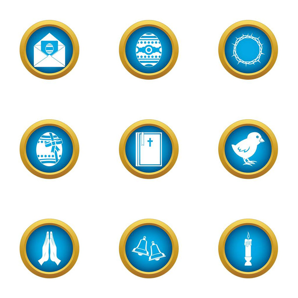 Fictional icons set, flat style - Vector, afbeelding