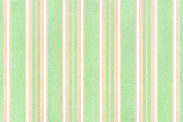 Watercolor mint green and beige striped background. - Photo, Image