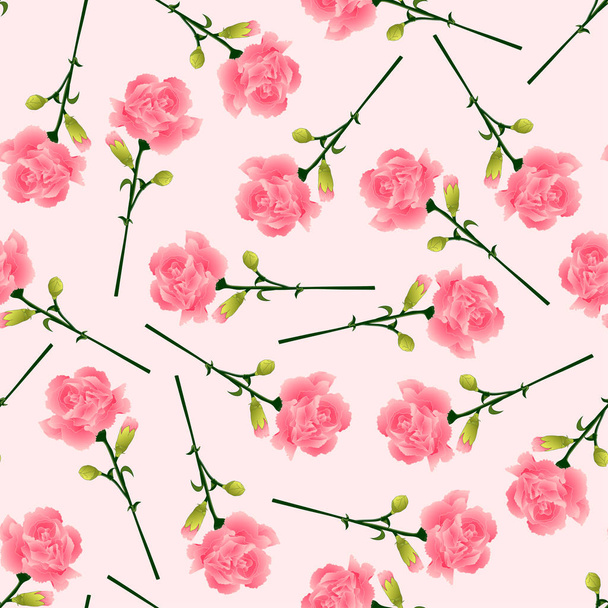 Dianthus caryophyllus - Fleur d'oeillet rose sur fond rose. Illustration vectorielle
. - Vecteur, image