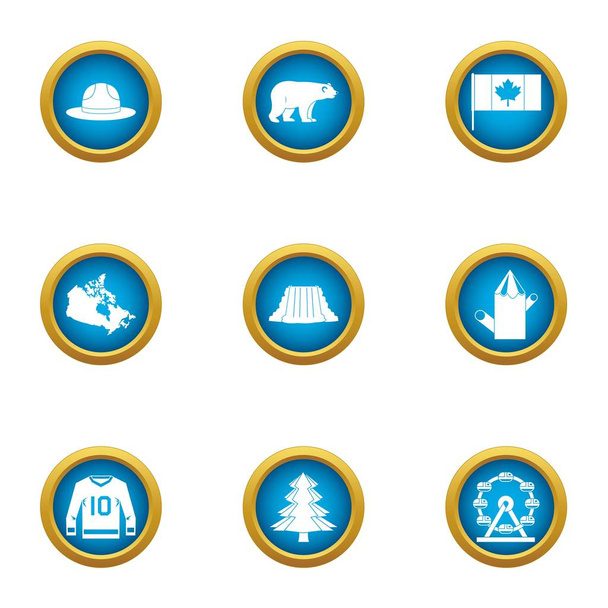 Canada smartness icons set. Flat set of 9 canada smartness vector icons for web isolated on white background - Vetor, Imagem