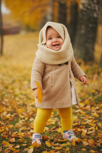 cute happy girl in autumn park - Zdjęcie, obraz