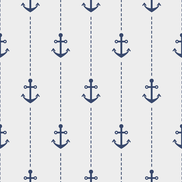 Nautical seamless vector pattern with anchors. - Vector, Image
