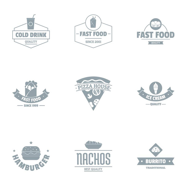 Nachos logo set, simple style - Vector, Image