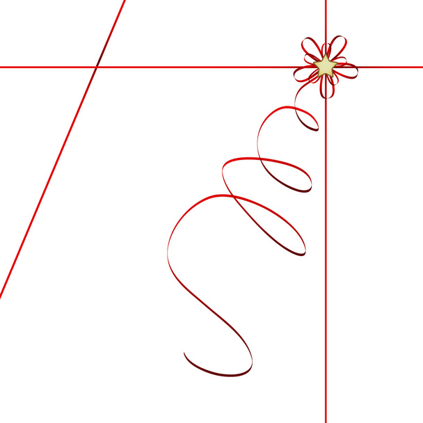 Red ribbon - vector illustration - Vector, Imagen