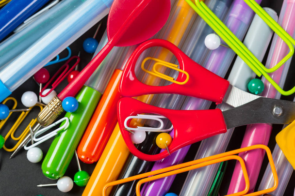 Detail View of Colorful Stationery - Fotoğraf, Görsel