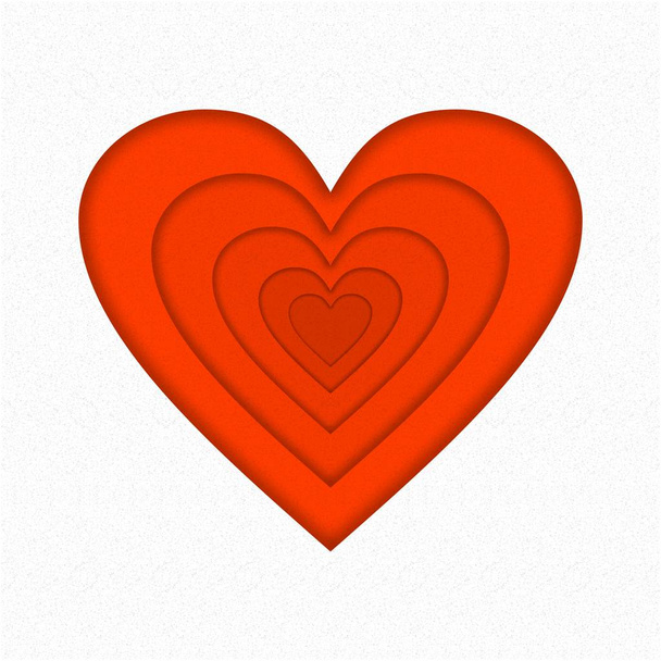 Разрезанная бумажная иллюстрация сердца
 - Вектор,изображение
