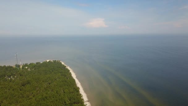 Aerial view of cape Kolka, Baltic sea, Latvia - Filmati, video
