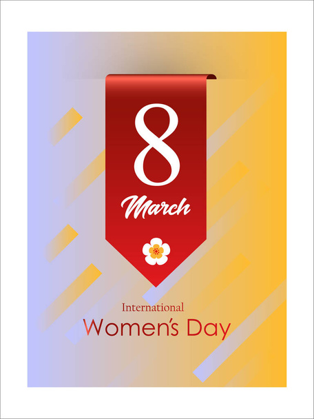 8 Mart Dünya Kadınlar günü tebrik kartı. - Vektör, Görsel