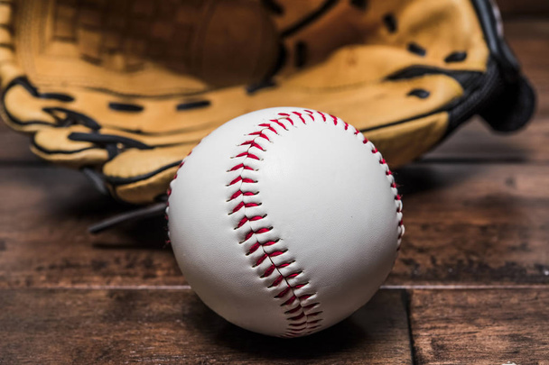 Ball baseball with glove - Foto, imagen