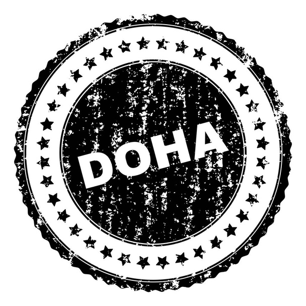 Grunge Textured DOHA Stamp Seal - ベクター画像