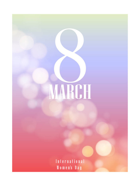 8 March, International Womens Day greeting card. - Vector, Image