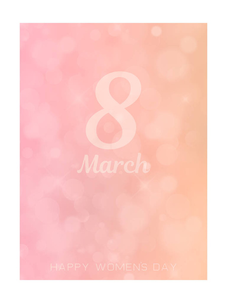8 march simple greeting postcard - Vector, Image