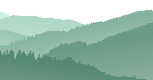 Groene bergen landschap. Abstracte achtergrond - Vector, afbeelding