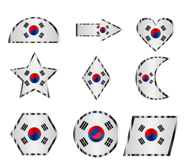 Az ikonok különböző nemzeti zászló, Észak-Korea - Vektor, kép