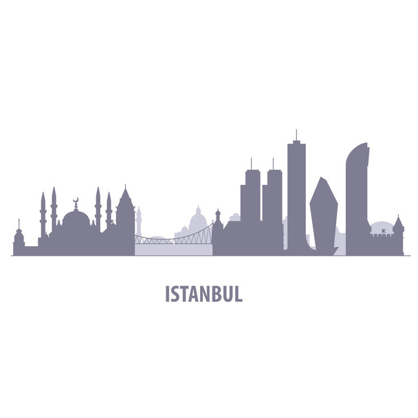 Isztambul városkép - sziluettje Isztambul látképe - Vektor, kép