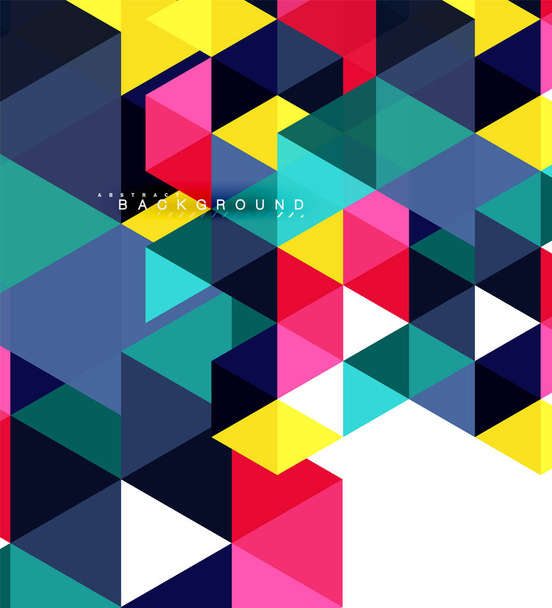 mehrfarbige Dreiecke abstrakter Hintergrund, Mosaikfliesen-Konzept, Vektorillustration - Vektor, Bild