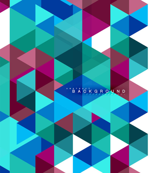 多色の三角形の抽象的な背景、モザイク タイルの概念 - ベクター画像