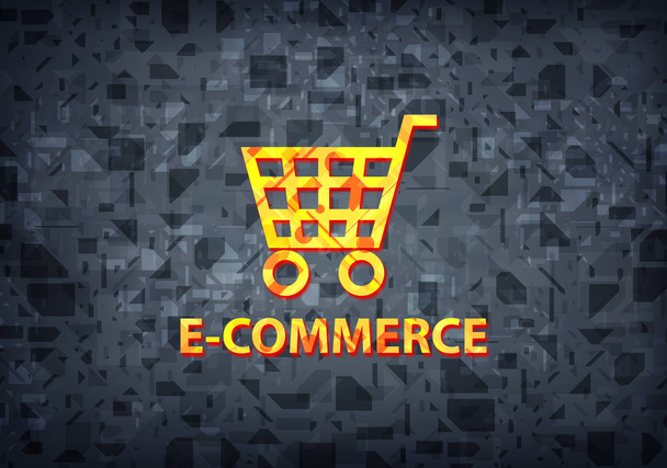 E-commerce isolated on black background abstract illustration - Фото, изображение