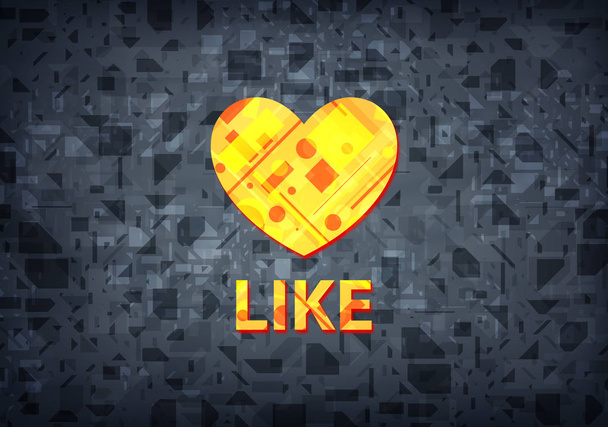Like (heart icon) isolated on black background abstract illustration - Foto, immagini