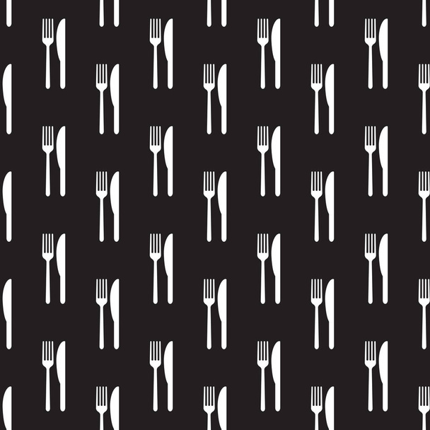 Cutlery icons seamless pattern background vector eps - Vetor, Imagem