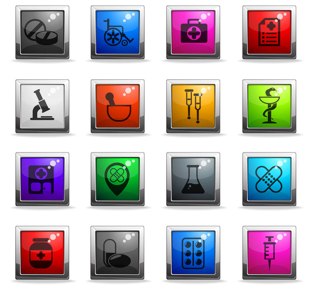 conjunto de iconos de farmacia - Vector, imagen