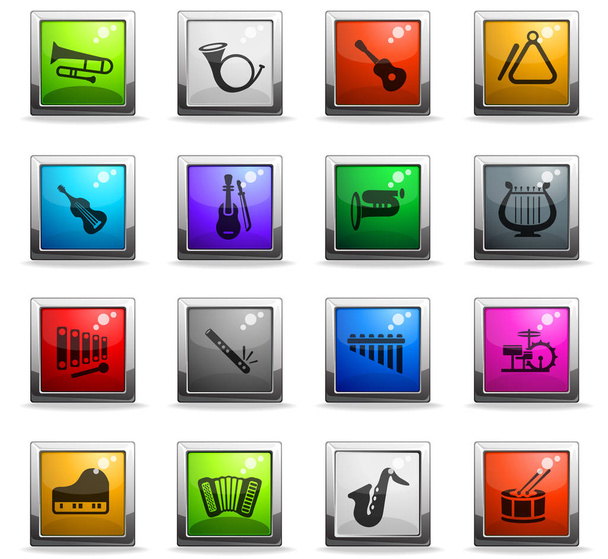 musical instruments icon set - Vector, imagen