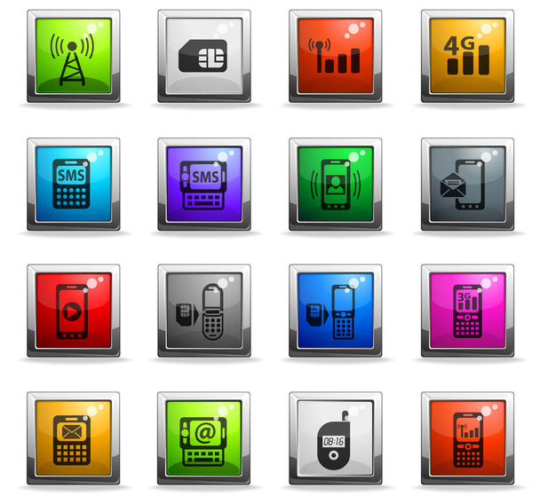 conjunto de iconos de conexión móvil
 - Vector, Imagen