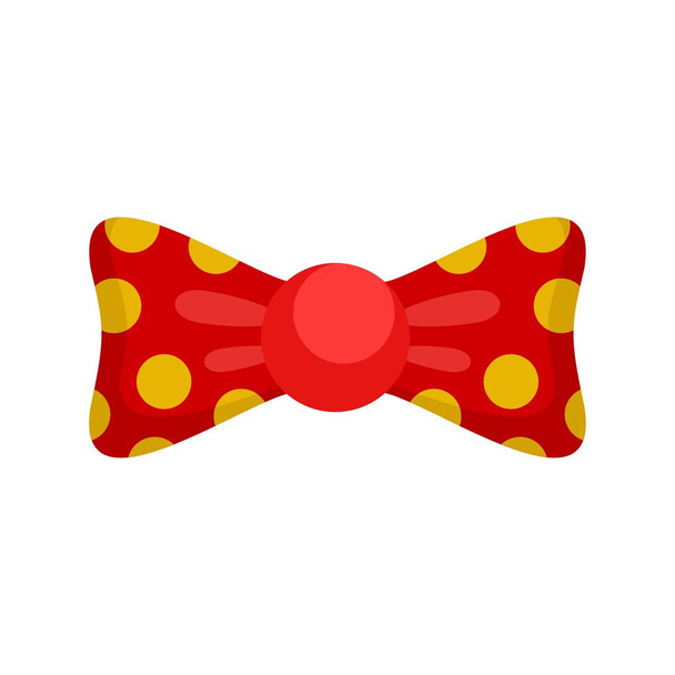Red yellow bow tie icon, flat style - ベクター画像