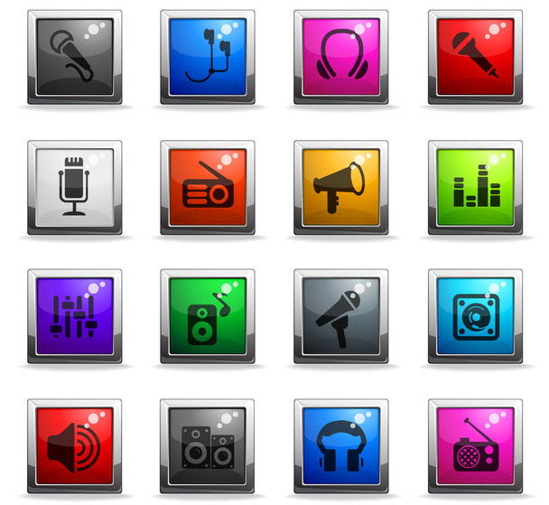 musical equipment icon set - Vector, Imagen