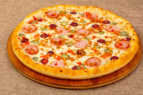 Assortie mix Pizza z mięsem i serem - Zdjęcie, obraz
