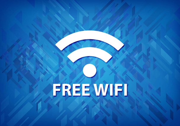 Wifi grátis isolado em fundo azul ilustração abstrata
 - Foto, Imagem