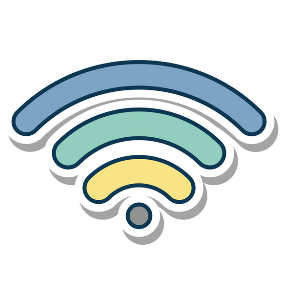 WiFi hullámok karakterjel színű vektor ikon szerkeszthető - Vektor, kép