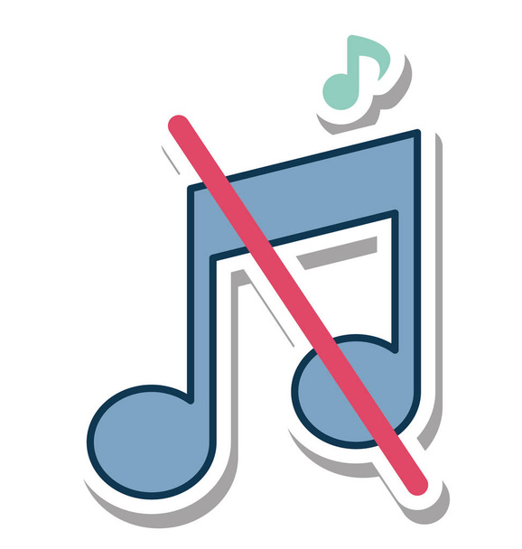 No Music Glyph color vector icon editable - Vector, Image