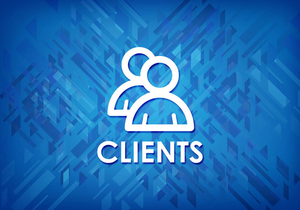 Clients (group icon) isolated on blue background abstract illustration - Photo, Image