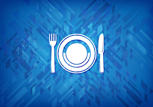 Elintarvikelevy ikoni eristetty sinisellä taustalla abstrakti kuva
 - Valokuva, kuva